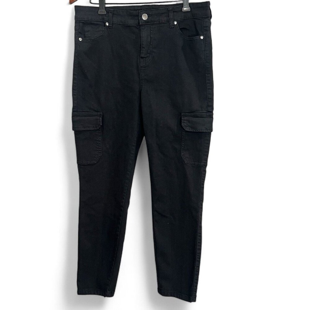 Buffalo David Bitton Jeans Women Size 8 Black Becky High Rise Cargo Skinny